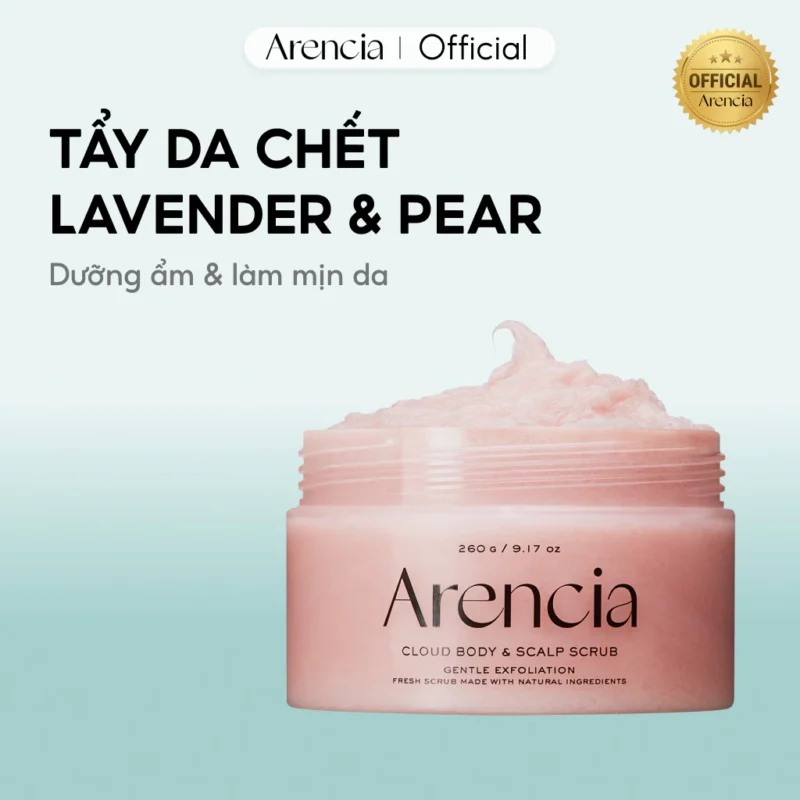 Tẩy Tế Bào Chết Cơ Thể Arencia Fresh Cloud Body & Scalp Scrub Lavender & Pear 260g Làm Mịn Da