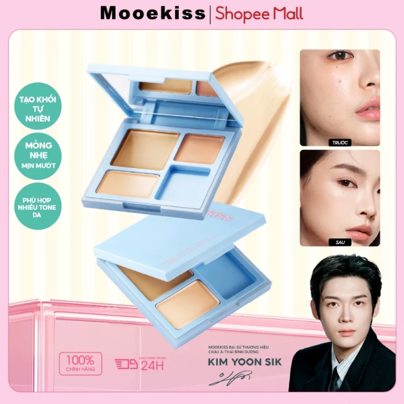 Bảng Che Khuyết Điểm Mooekiss 3 Màu 5.5g