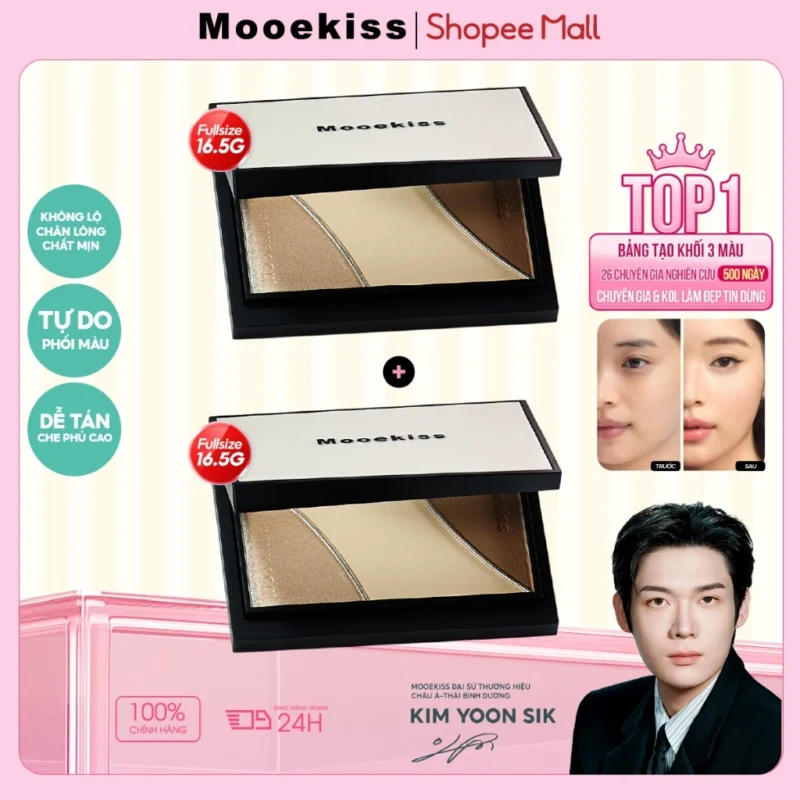 Bộ 2 Bảng Trang Điểm Mooekiss 3in1 16.5g x 2