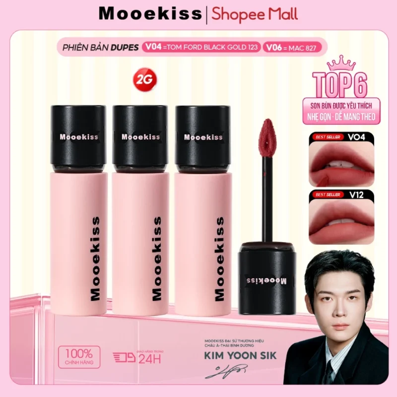 Bộ 3 Son Bùn Mooekiss 2g
