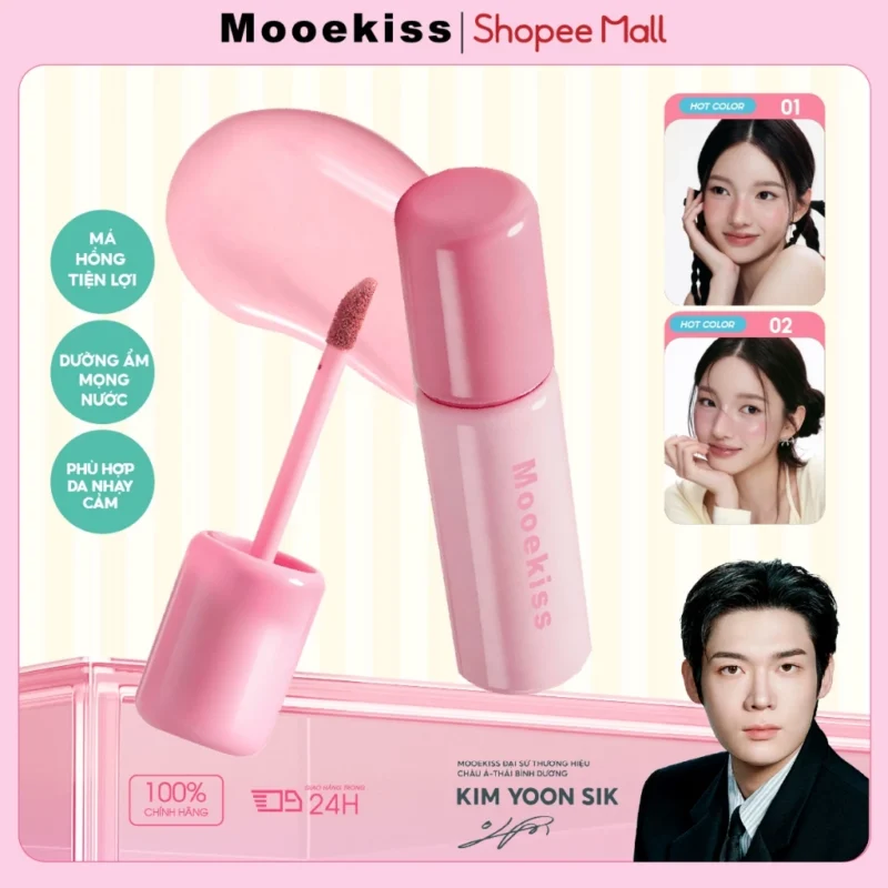 Má Hồng Dạng Lỏng Mooekiss Satin Dễ Tán