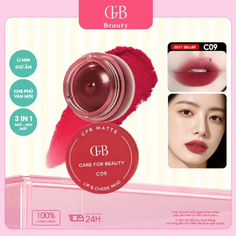 Son & Má Hồng Mooekiss CFB 3 Trong 1 Lì Mịn, Lâu Trôi